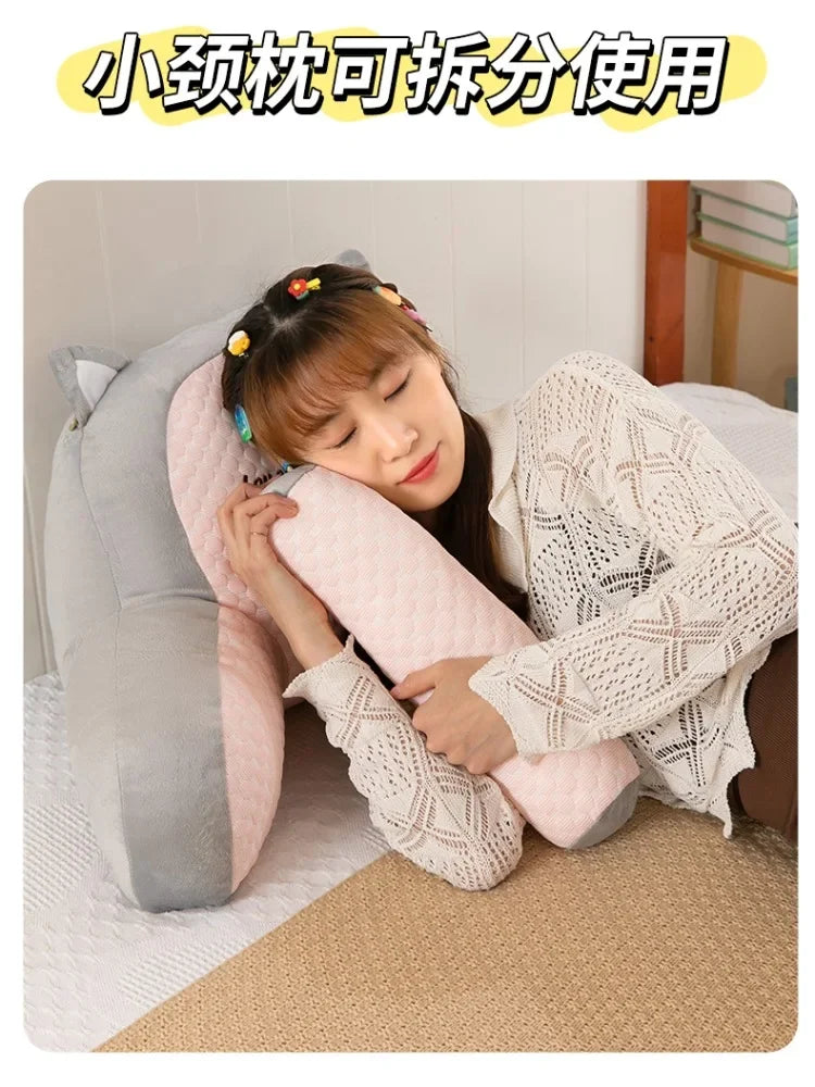 Kawaii Capybara Plush Pillow Cartoon Soft Stuffed Cute Large Backrest Cushion Lumbar Support Pillow Reading Pillow Soft Cushion