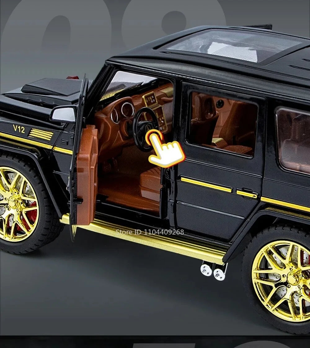 1:24 G63 GLE350 Toy Car Model Alloy Diecast Pull Back Doors Opened Sound Light Models Vehicle Toys for Boys Birthday Gifts
