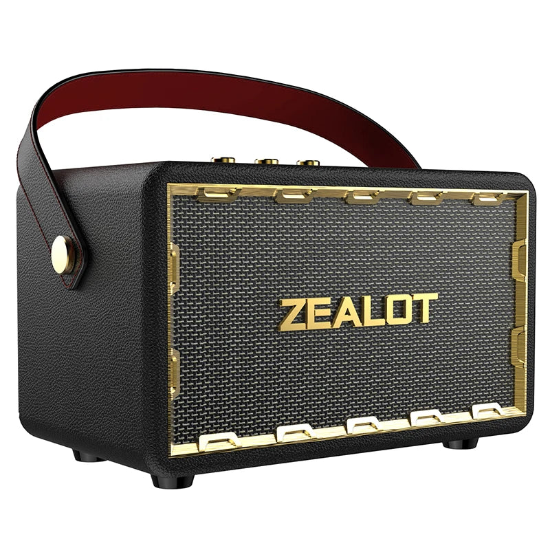 ZEALOT-MT01 Retro Wooden Portable Wireless Speaker with TF Card Slot, Loud Bass Subwoofer, TWS Bluetooth Speaker, 24000mAh, 60W