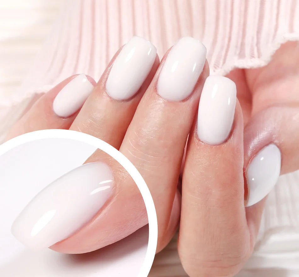 15ml Milky Pink Rubber Base Gel Nail Polish Glitter Semi-Permanent Varnish Soak Off Self Leveling UV LED Polish