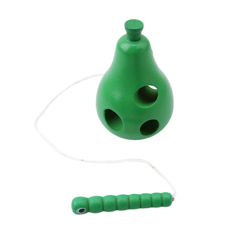 Montessori Wooden Toys for  1 2 3 Years Early Learning Educational Toys Watermelon Cheese Threading Puzzle Games 0 12 Months