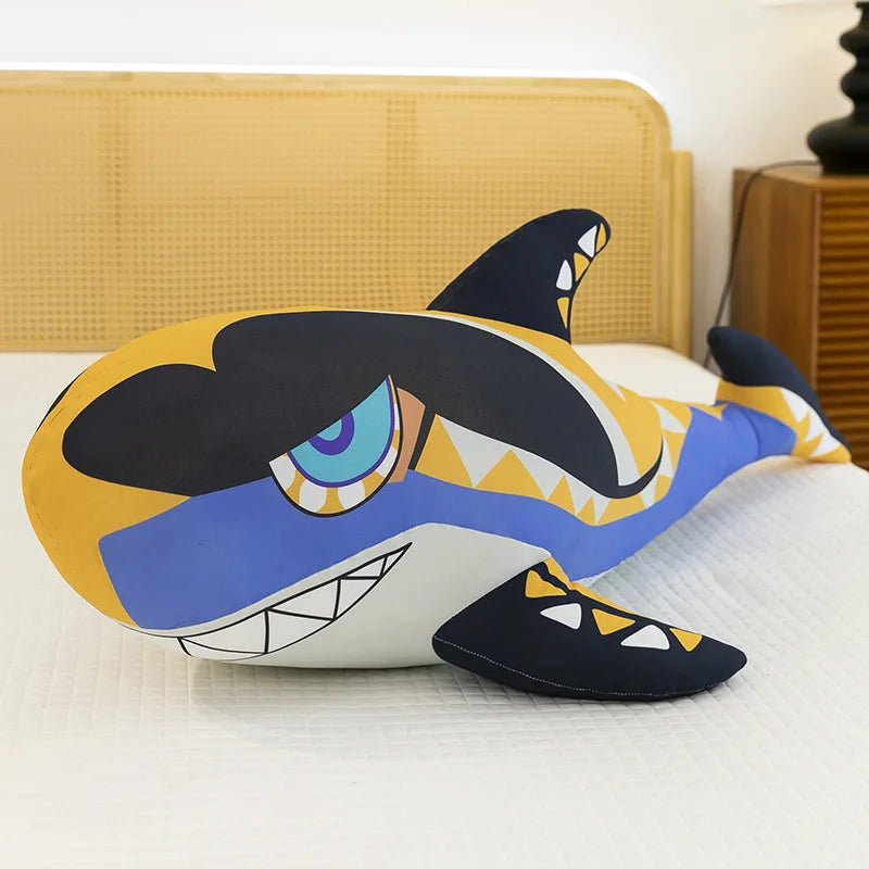 Cute Pirate Shark Plush Stuffed Doll Pillow Toy