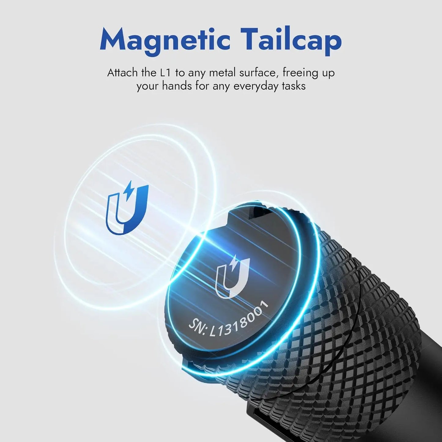 2000 Lumen Rechargeable Swivel Head Dual Beam LED Flashlight With Magnetic Tail