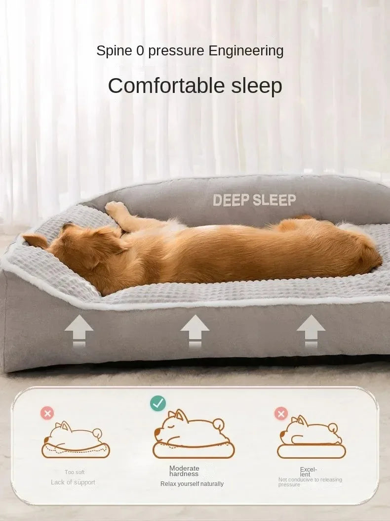 Warm Corduroy Dog Sofa Bed Pet Cushion