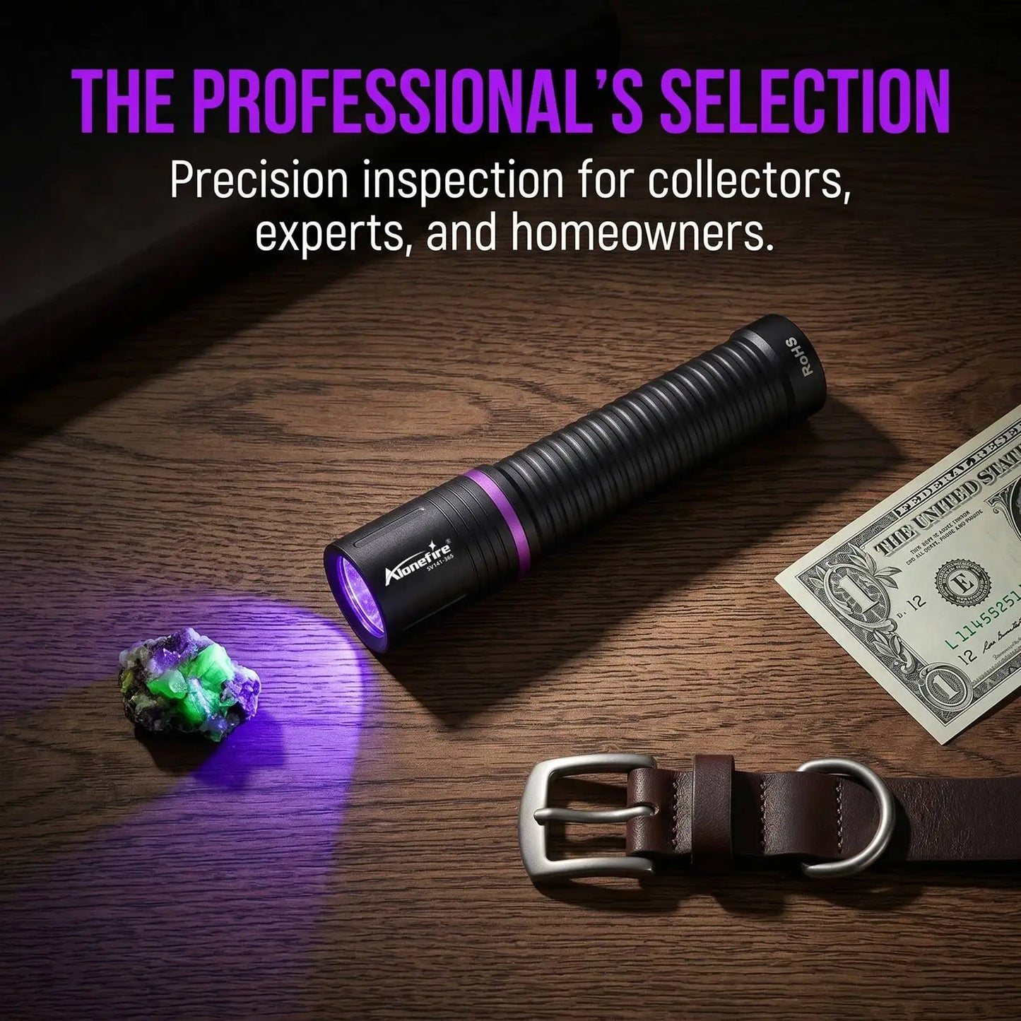 2 In 1 UV White Light Rechargeable Flashlight