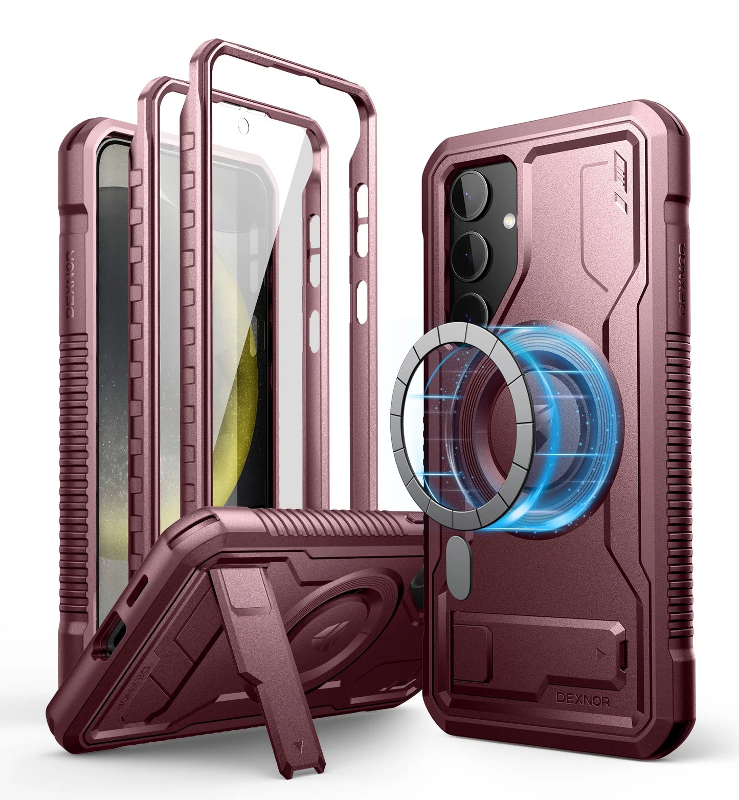 For Samsung Galaxy S24 + Plus Case holder For MagSafe Shockproof Rugged Bumper Cover Protective With Built in Screen Protector