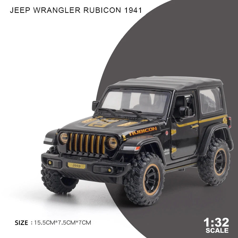 1:32 Jeep Wrangler Rubicon Alloy Off Road Diecast Model Hight Simulation Sound Light  Toy Collect Hobby Model Ornaments Gift