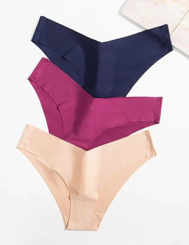 Seamless Women's Panties V Waist Underwear Woman Lingerie Thongs Ice SIlk Underwear XXL Plus Size Female Bikinis