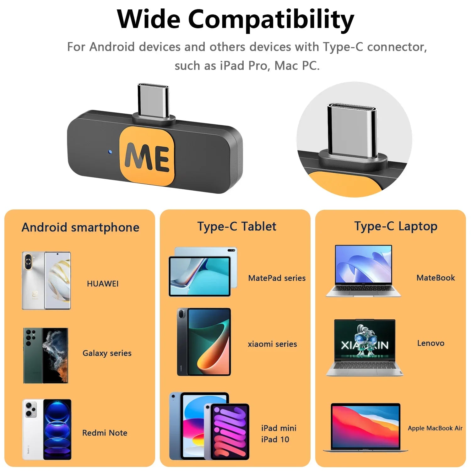 MIC-S Wireless Lavalier Lapel Microphone for iPhone iPad Android PC Laptop Computer Gaming Live Streaming Youtube Recording