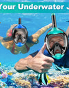 Full Face Snorkel Mask with Latest Dry Top Breathing System Detachable Camera Mount for Adults Panoramic View Anti-Leak Anti-Fog