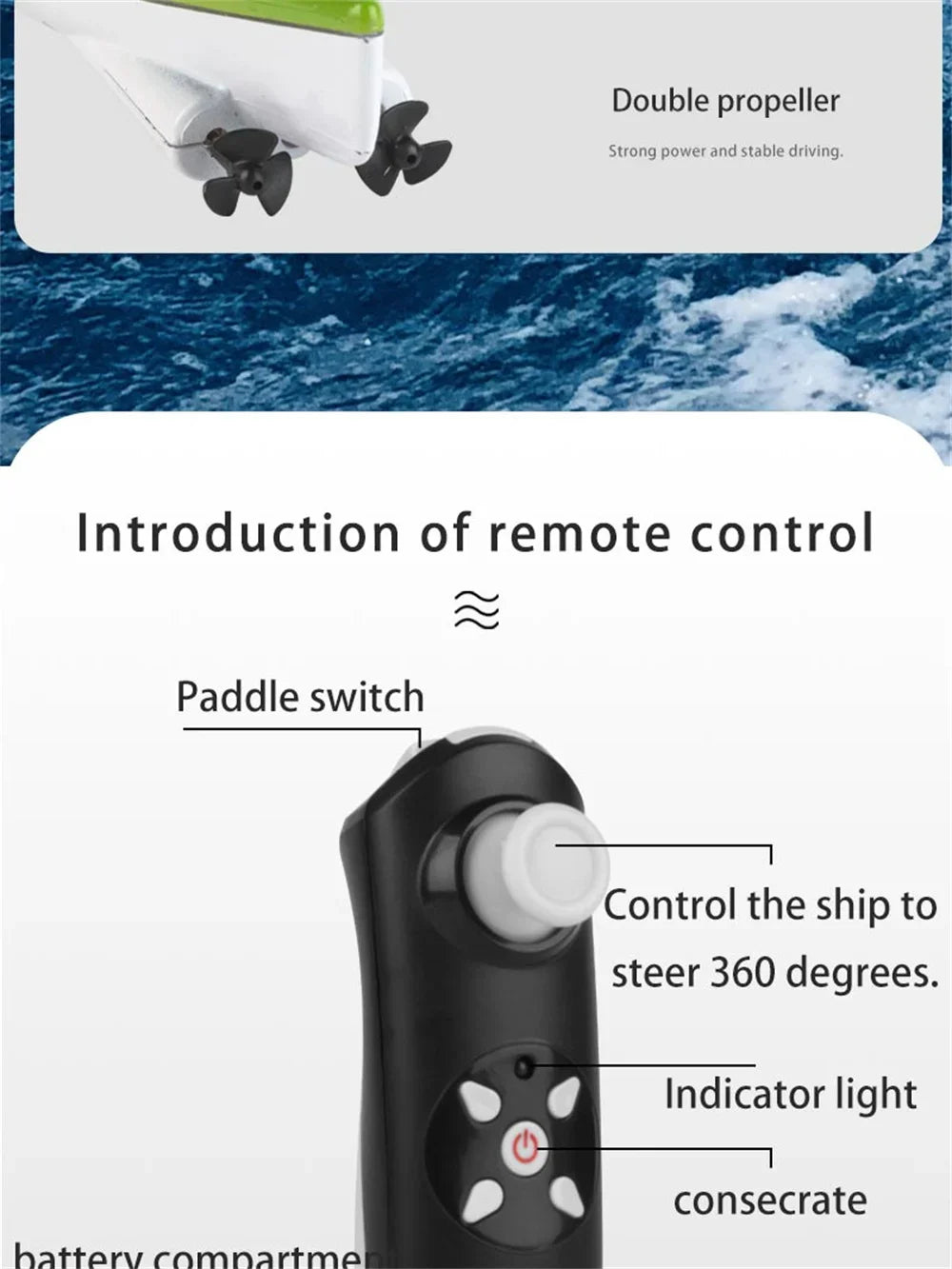 Rc Boat Kayak Racing Ship 2.4G Remote Control Rowing Boat Paddling Water Competition Games Summer Outdoor Toy for Boys Gift