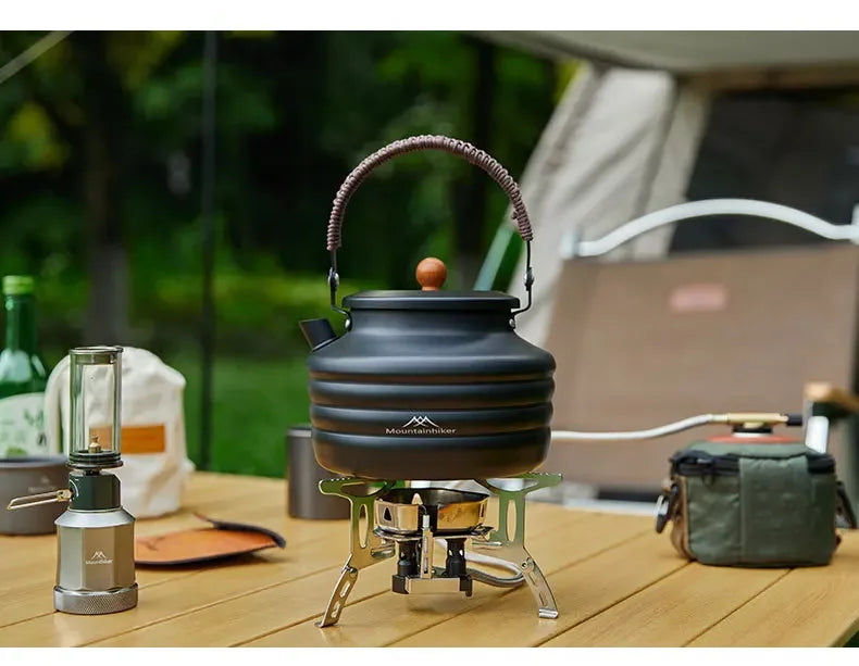 1.4L Camping Water Kettle Aluminum Alloy Teapot Coffee Pot Ultralight Outdoor Boiling Stovetop Pot Tableware