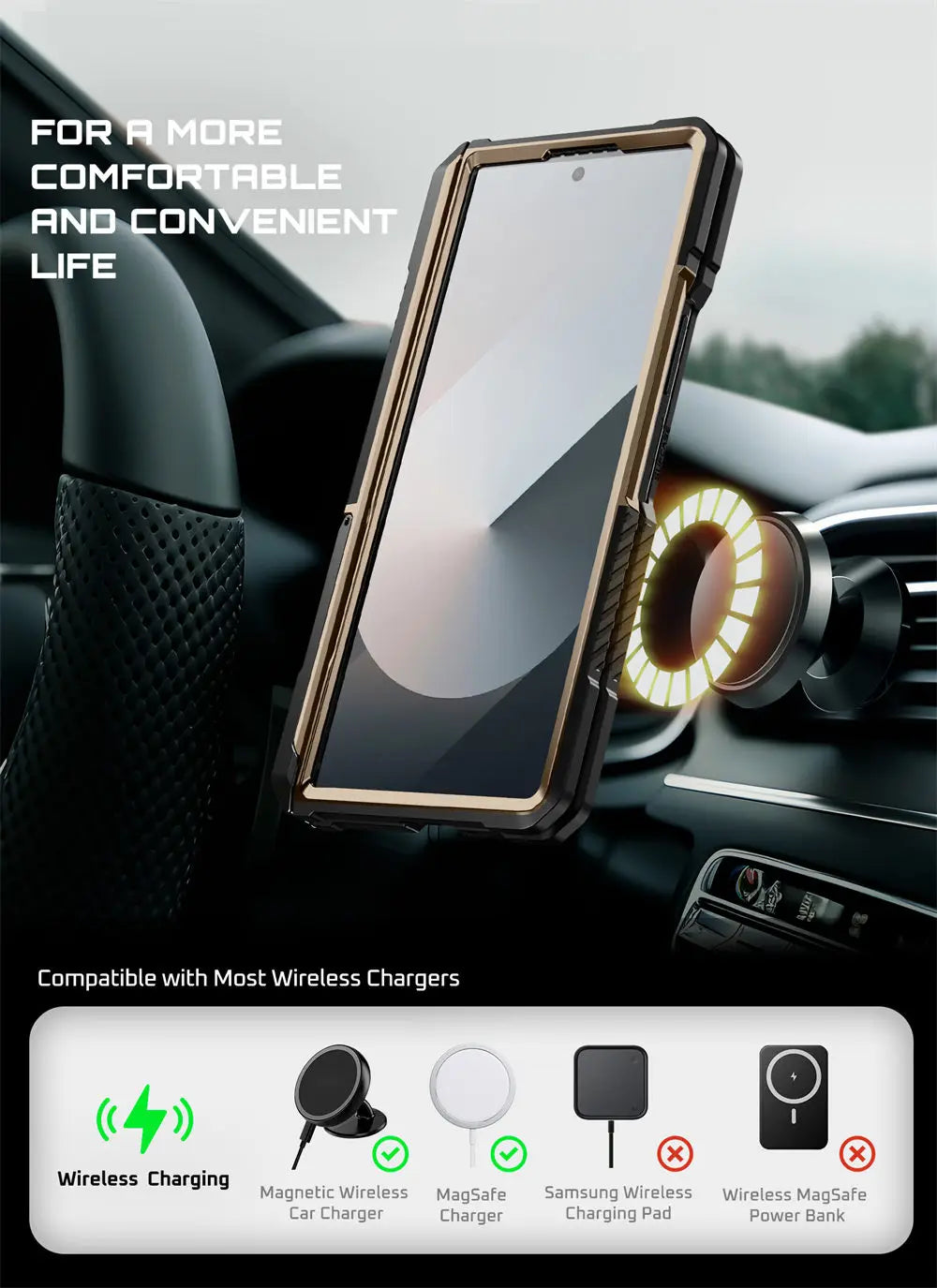 For Samsung Galaxy Z Fold 7 Case UB Grip Anti-Scratch Heavy Duty Rugged  Phone Case with Screen Protector