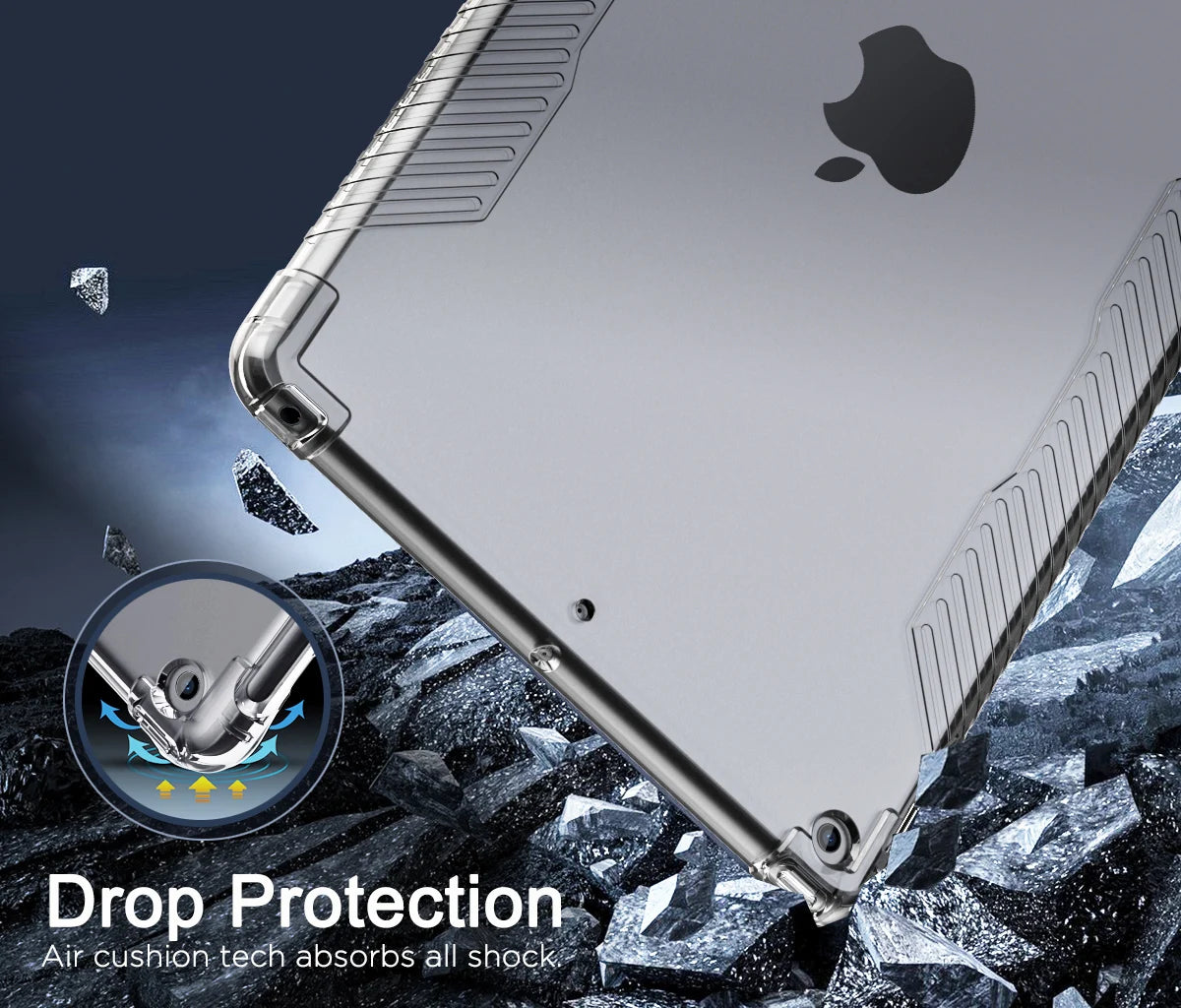 Case For iPad 9th/8th/7th Generation 10.2-inch 2021/2020,Anti-Scratch Shockproof Clear TPU Protective Reinforced Corners