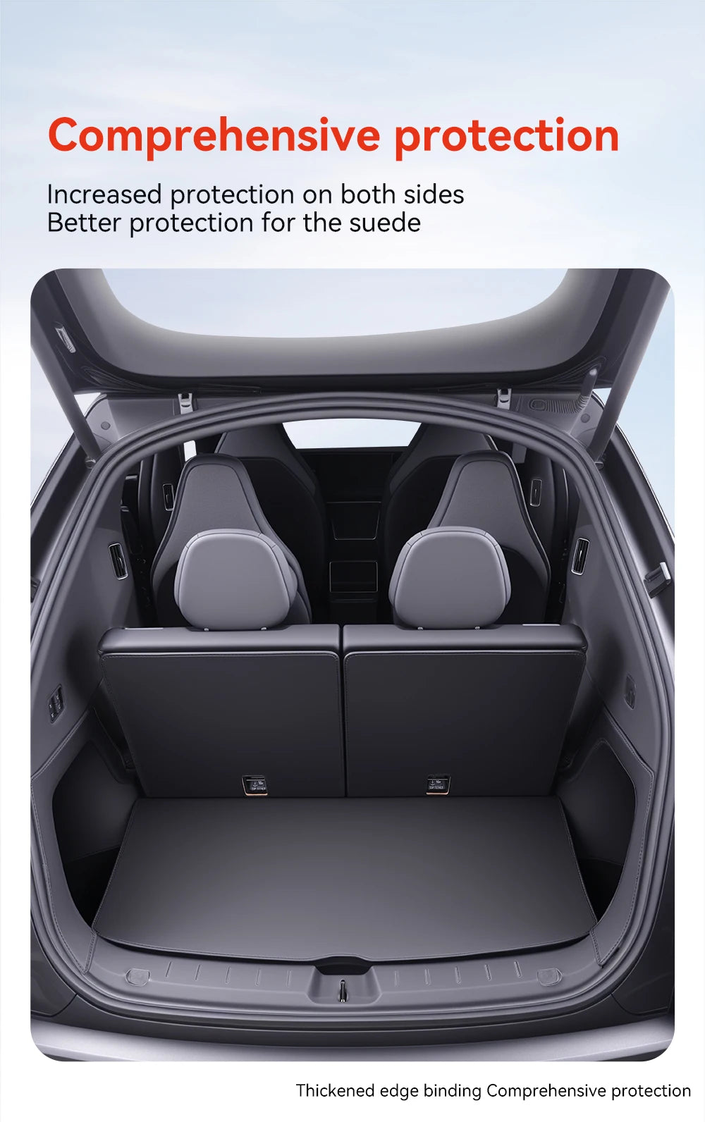 Full Coverage Nappa Leather Trunk Mat for Tesla Model YL Juniper 2026 6 Seat All Weather Cargo Liner