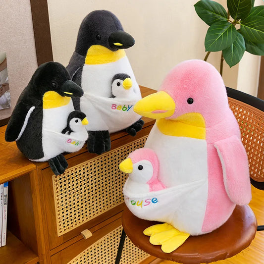 Mother Baby Penguin Plush Stuffed Doll Toy