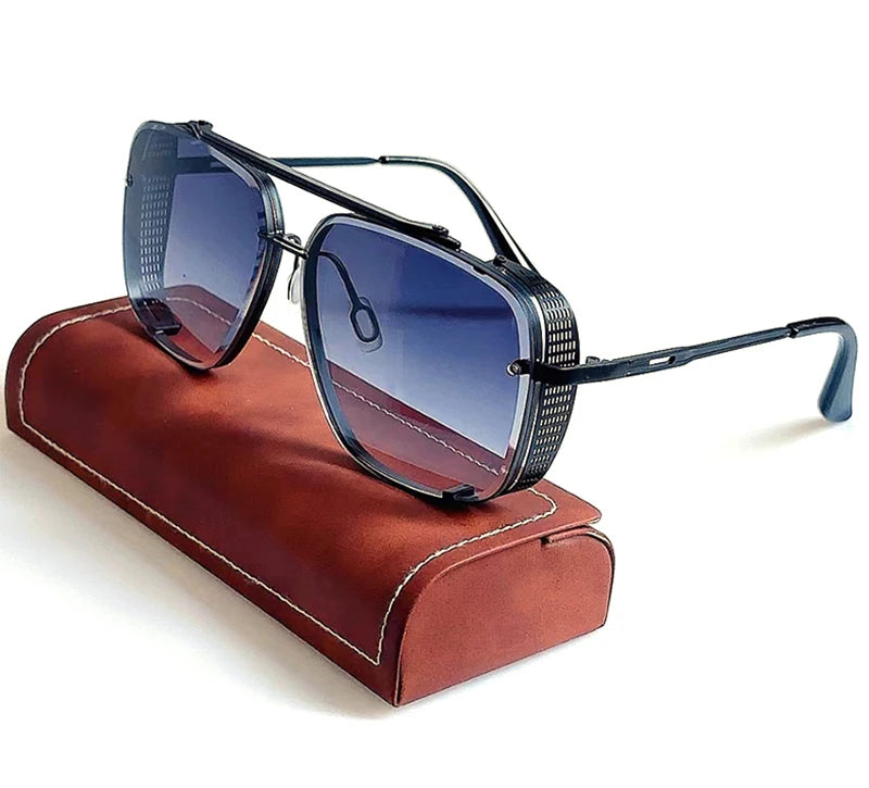 Vintage Steampunk Square Sunglasses With UV400 Protection