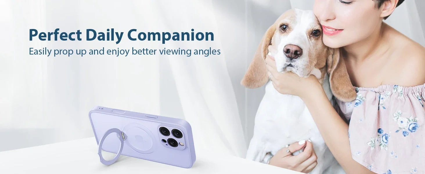 Luxury Magsafe Matte Phone Case For iPhone 16 Pro Max with  Rotatable Ring Stand Camera Lens Protection Shockproof Case