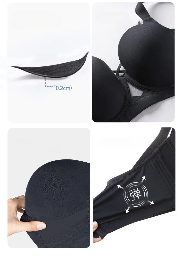 Womens Seamless Underwire Push Up Support Bra