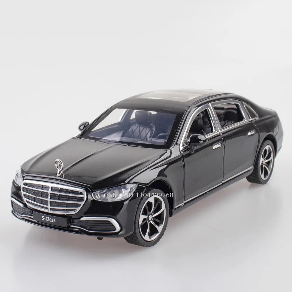 1:24 Scale S400L GLE350 Car Toy Model Doors Opened Sound Light Pull Back Metal Diecast Miniature Vehicle Collection Gift