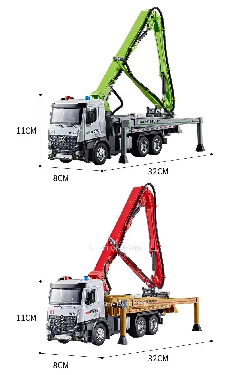 1:24 Scale Watering Cement Dump Trucks Model Garbage Truck Toy Car Sound Light Doors Opened Engineering Vehicles  Gifts