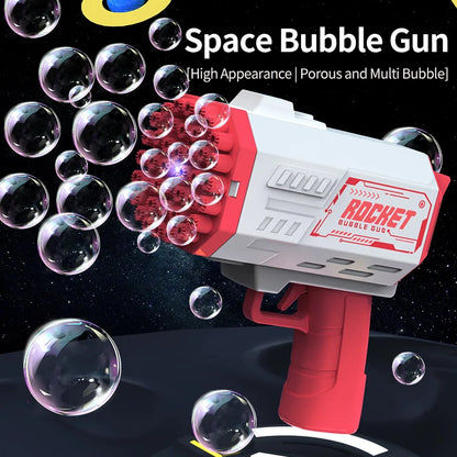 40-hole Electric Bubble Machine Handheld Gatling Automatic Bubble Gun Children's Portable Outdoor Party Toy LED Light Hair Dryer