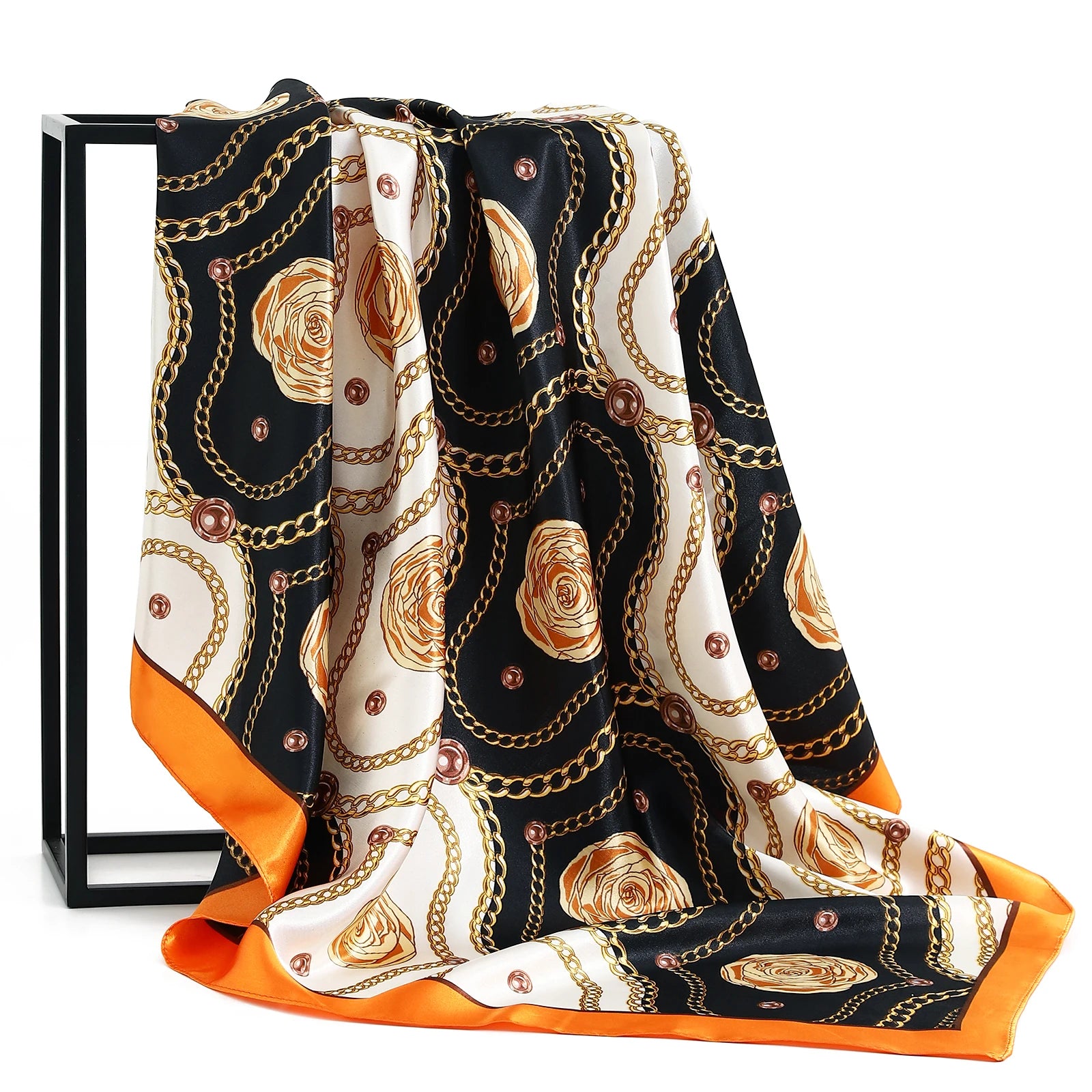 Square Women Scarves Silk Office Ladies Hair Neck Bandanna Headband Foulard Headcloth Muslim Headscarf Female muffler