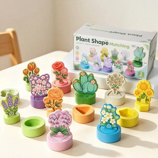 Wooden Flower Shape Colour and Number Matching Puzzle