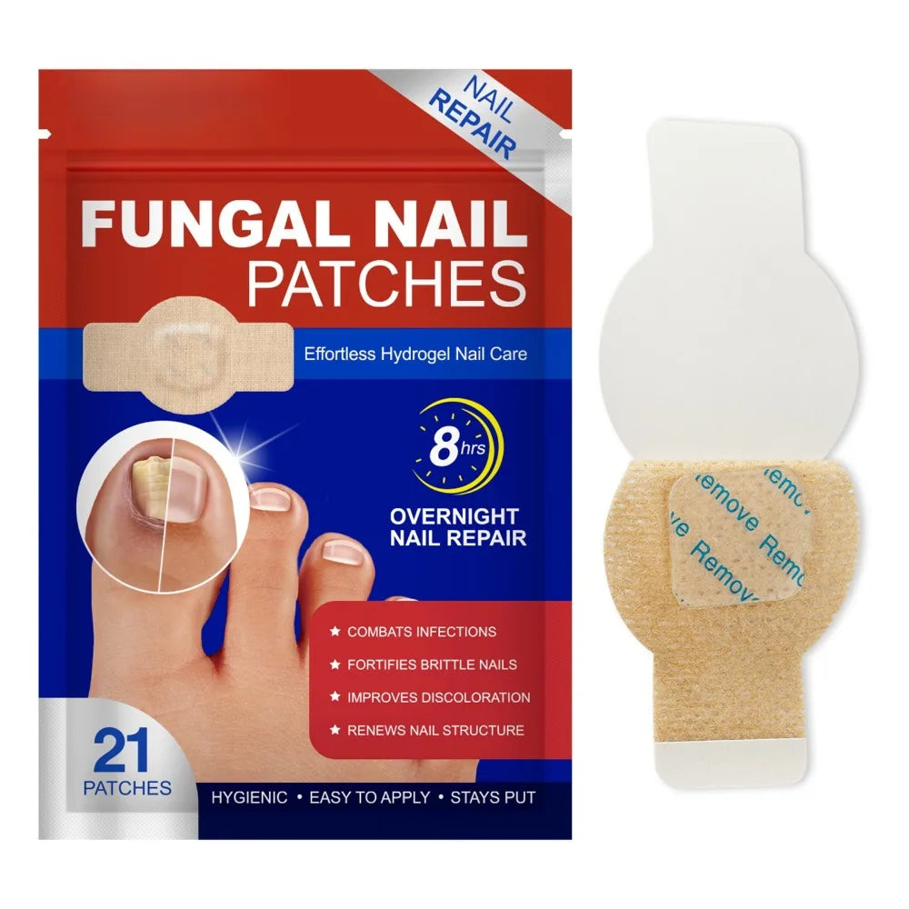 21Pcs Toenail Fungus Patch Waterproof Nail Repair Patches Nail Ingrown Correction Sticker Discolored Damaged Nail Foot Care Tool