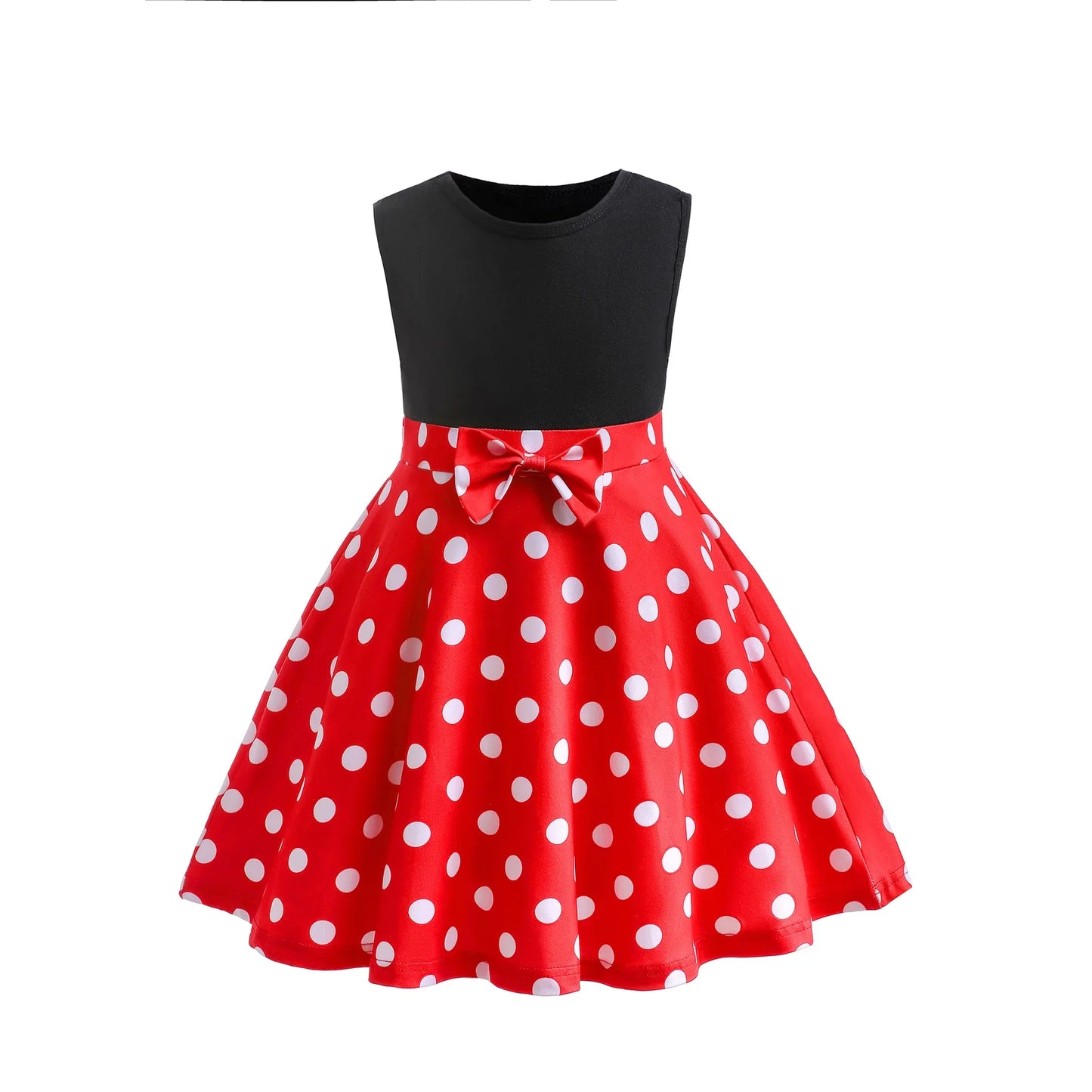Kids Summer Dress Girls Black Red Polka Dot  Dress Girls Birthday Party Princess Mesh Elegant Dresses Children Clothing