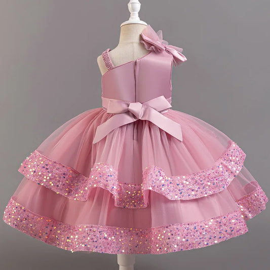 Sparkling Sequin Tulle Cake Princess Dress