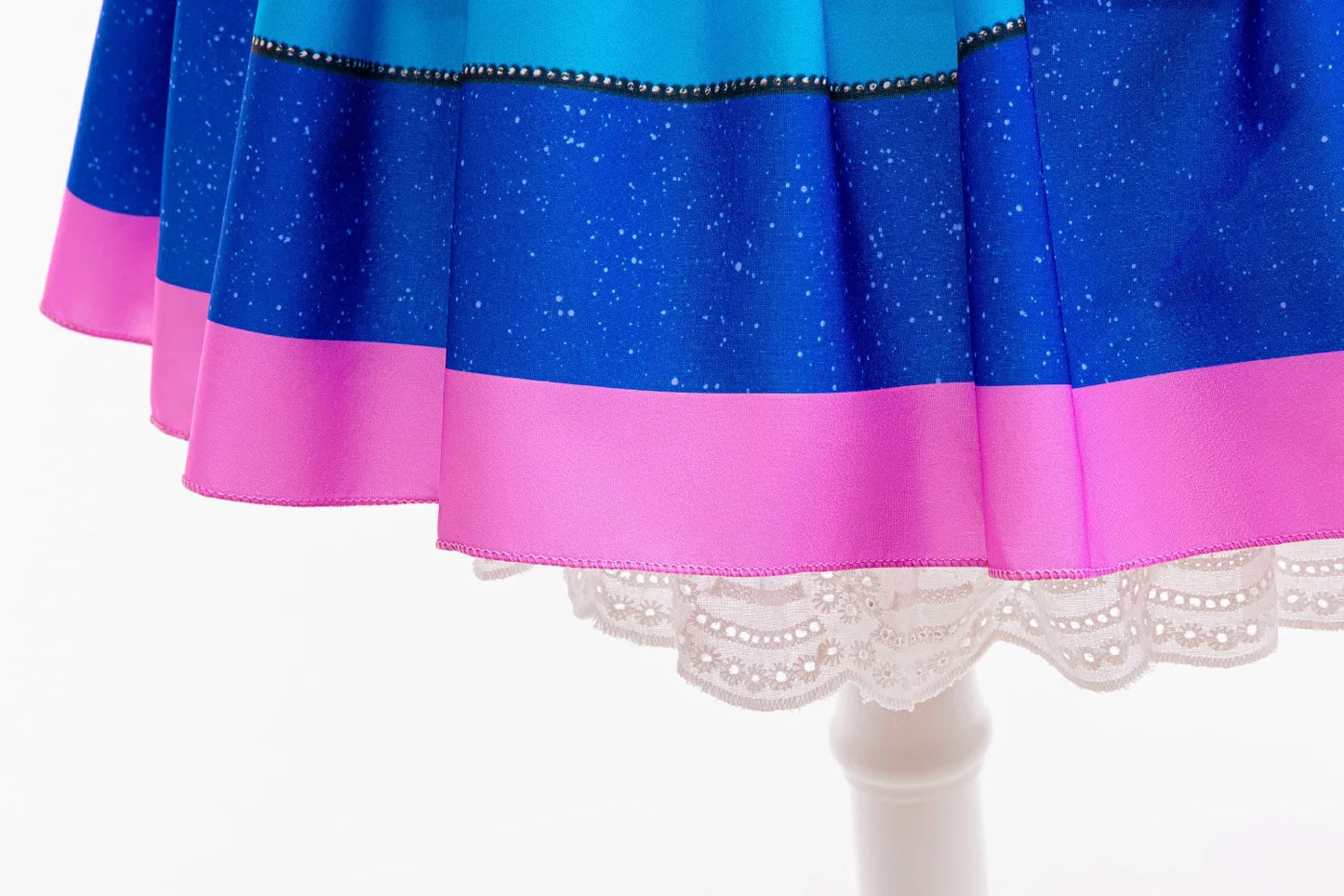 Blue Princess Dress with Cartoon Ear Decor and Glitter Skirt