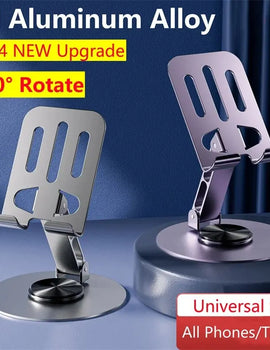 720 Rotate Aluminum Alloy Portable Tablet Holder For iPad Adjustable Flexible Folding Lazy Desktop Live Mobile Phone Stand Mount