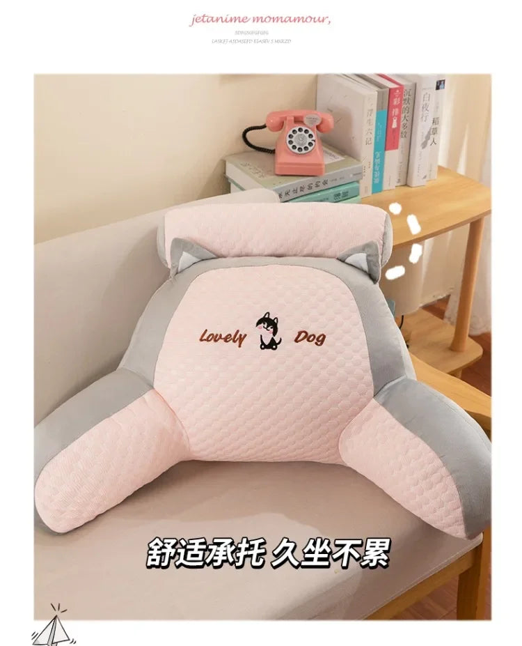 Kawaii Capybara Plush Pillow Cartoon Soft Stuffed Cute Large Backrest Cushion Lumbar Support Pillow Reading Pillow Soft Cushion