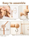 Baby Bed Bell Music Box Hanging Toys Wood Grain 360° Rotary Newborn Infant Crib Mobile Musical Box 0 12 Months Baby Rattles Toys