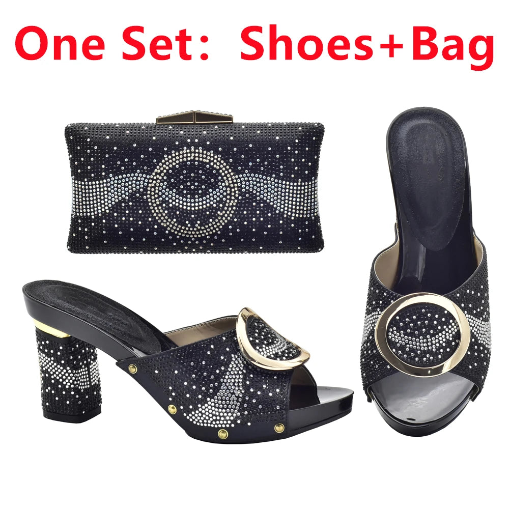 African Shoes and Bag Set for Party In Women Orange Color Italian Matching Shoes and Bag Set African Wedding Shoes and Bags