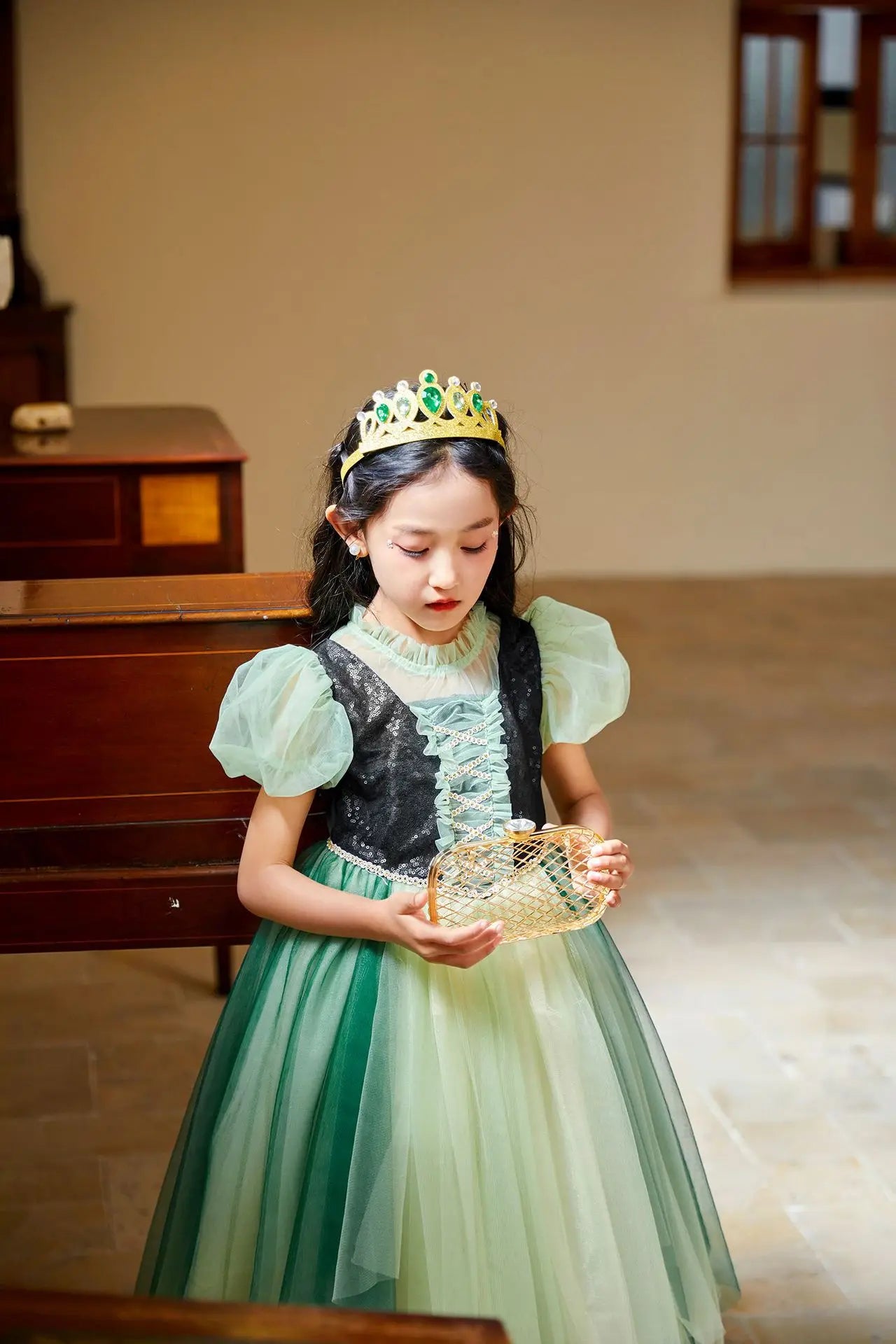 Summer New High-Quality Princess Dress - Girls Asymmetrical Tulle Skirt for Birthday & Children‘s Day