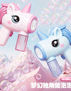 Unicorn Electric Bubble Gun Kids Toy Bubbles Machine Automatic Soap Blower with Light Outdoor Party Games