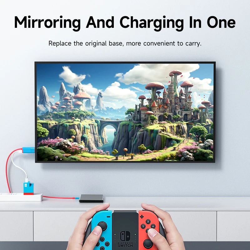 Switch Dock for Nintendo Switch/OLED USB C to HDMI-Compatible Cable Adapter 4K60Hz 100W PD for Laptop SteamDeck ROG Ally