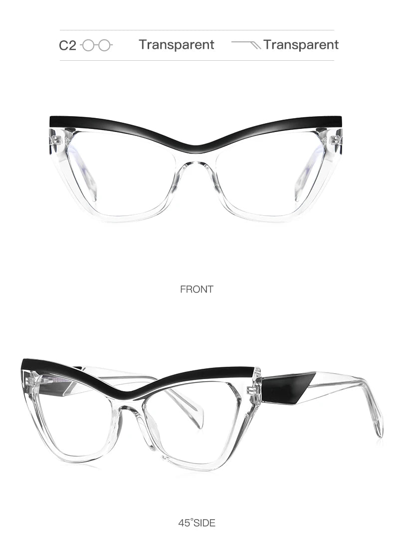 HONGMEI New Optical Prescription Computer Blue Blocking Eyeglasses Anti-Blue Light Cat-Eye Frames Customizable Reading Women