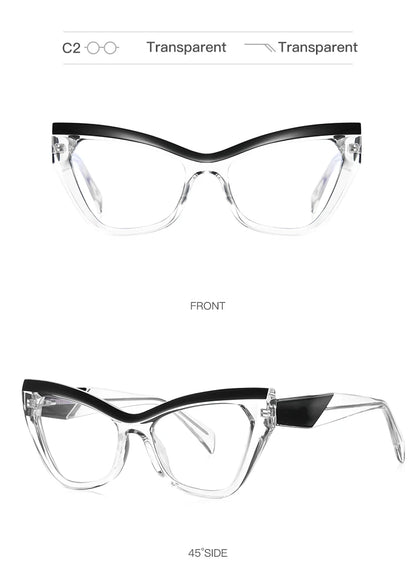 HONGMEI New Optical Prescription Computer Blue Blocking Eyeglasses Anti-Blue Light Cat-Eye Frames Customizable Reading Women