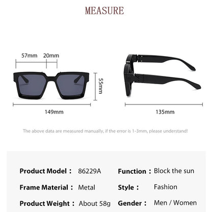 Millionaire Sunglasses For Men Vintage Square Fashion Glasses Luxury Retro Trending Punk