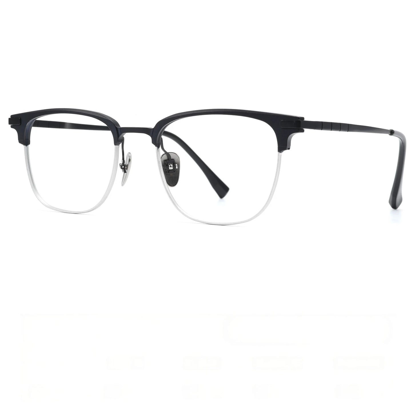 Mens Retro Oval Lightweight Pure Titanium Eyeglasses Frames