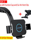 Dual Coil Fold Screen Car Wireless Charger For Samsung Galaxy Z 4 3 Fold Flip iPhone 15 14 Fast Phone Charging Vent Mount Holder