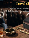 Cigar Humidor, Leather Travel Cigar Humidor, Include Cedar Wood Slot Tray, Cigar Draw Enhancer and Multifunction Cigar Cutter