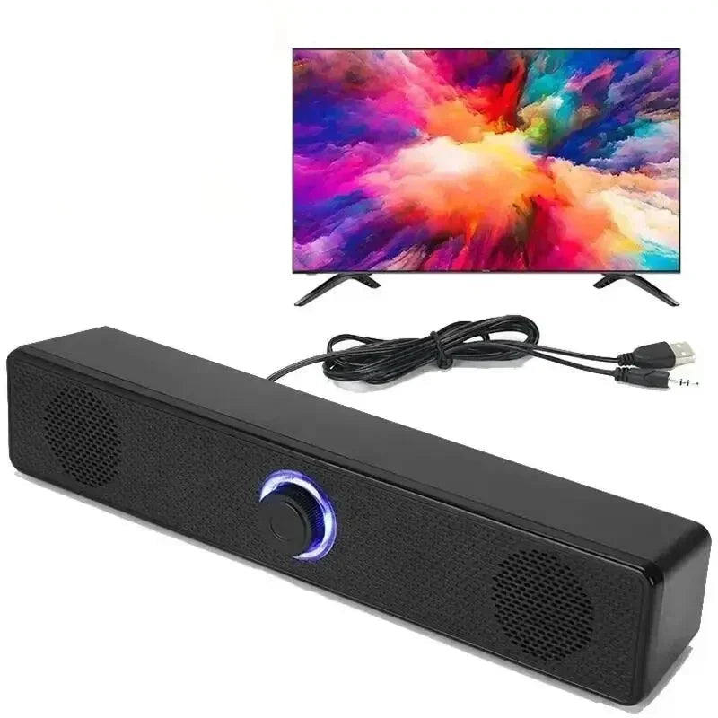 PC Soundbar Wired and Wireless Bluetooth Speaker USB Powered Soundbar for TV Pc Laptop Gaming Home Surround Audio System