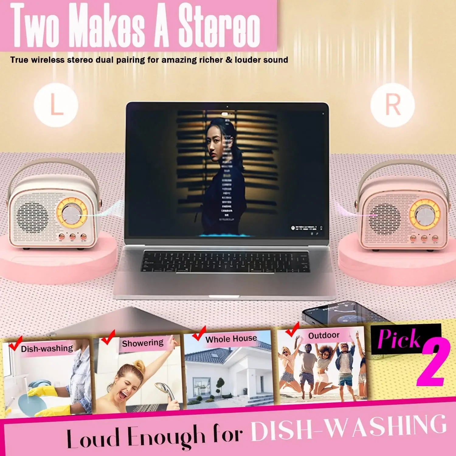 Retro Bluetooth Speaker Cute Mini Speaker Portable Wireless Speaker