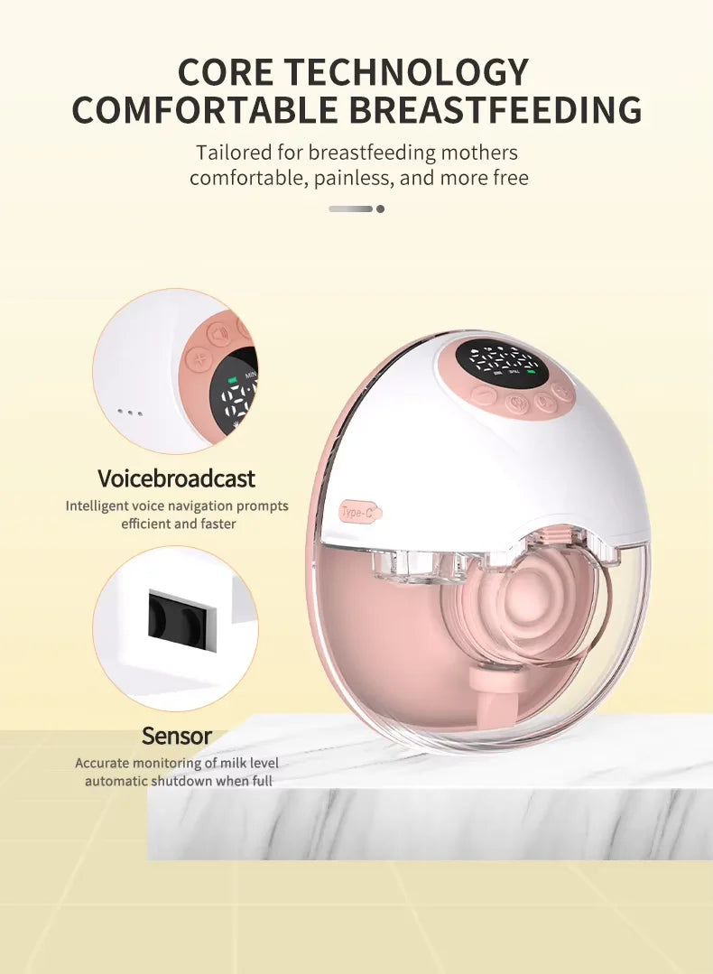 Wearable BPA-Free Wireless Bra Breast Pump with Cordless Bottle Design Wearable Silicone Flange Milk Manual Breast Pump