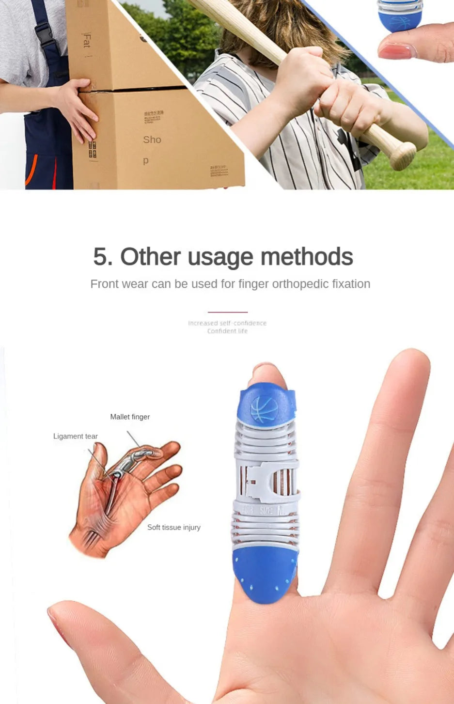 1 Pcs Finger Splint Brace Hollow Out Type Finger Brace Sleeve for Basketball Sports Decrease Pressure Finger Support Tape