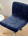 1PC Shiny Velvet Short Bar Chair Covers Stretch Back Bar Stool Covers Small Size Dining Barstool Slipcovers Party Banquet Decor